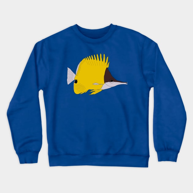 Yellow longnose butterflyfish Crewneck Sweatshirt by Color Fluffy